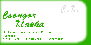 csongor klapka business card